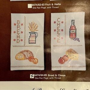Vintage, Progress, one pair Stamped Kitchen Towels, 17x30”, + Embroidery Thread